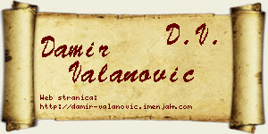 Damir Valanović vizit kartica